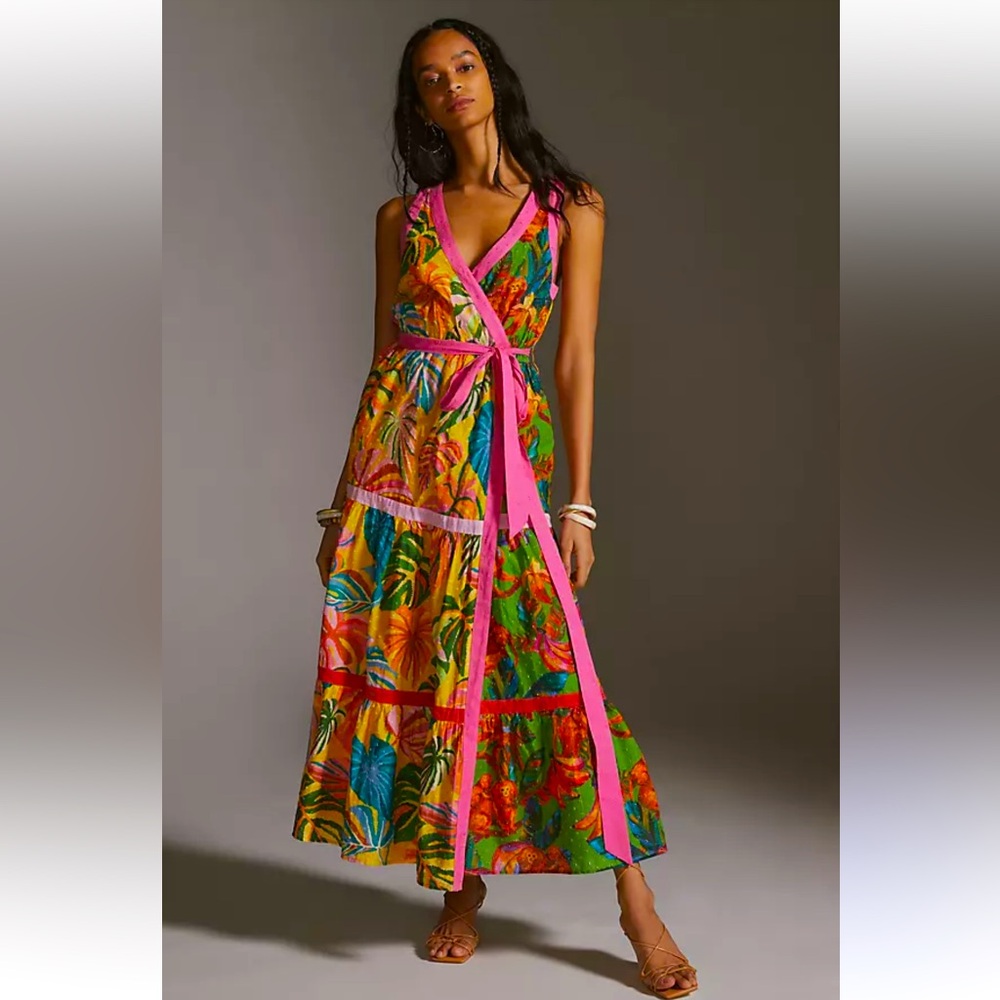 Farm x Anthropologie Palm Wrap Maxi Dress